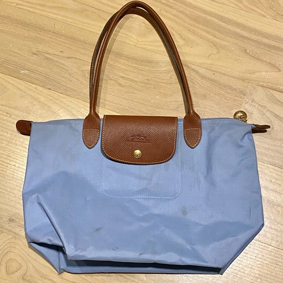 Longchamp Handbags - Longchamp Small Le Pilage Shoulder Tote Light Blue